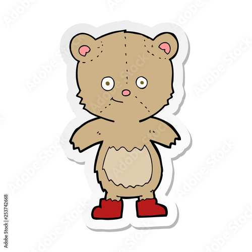 sticker of a cartoon cute teddy bear