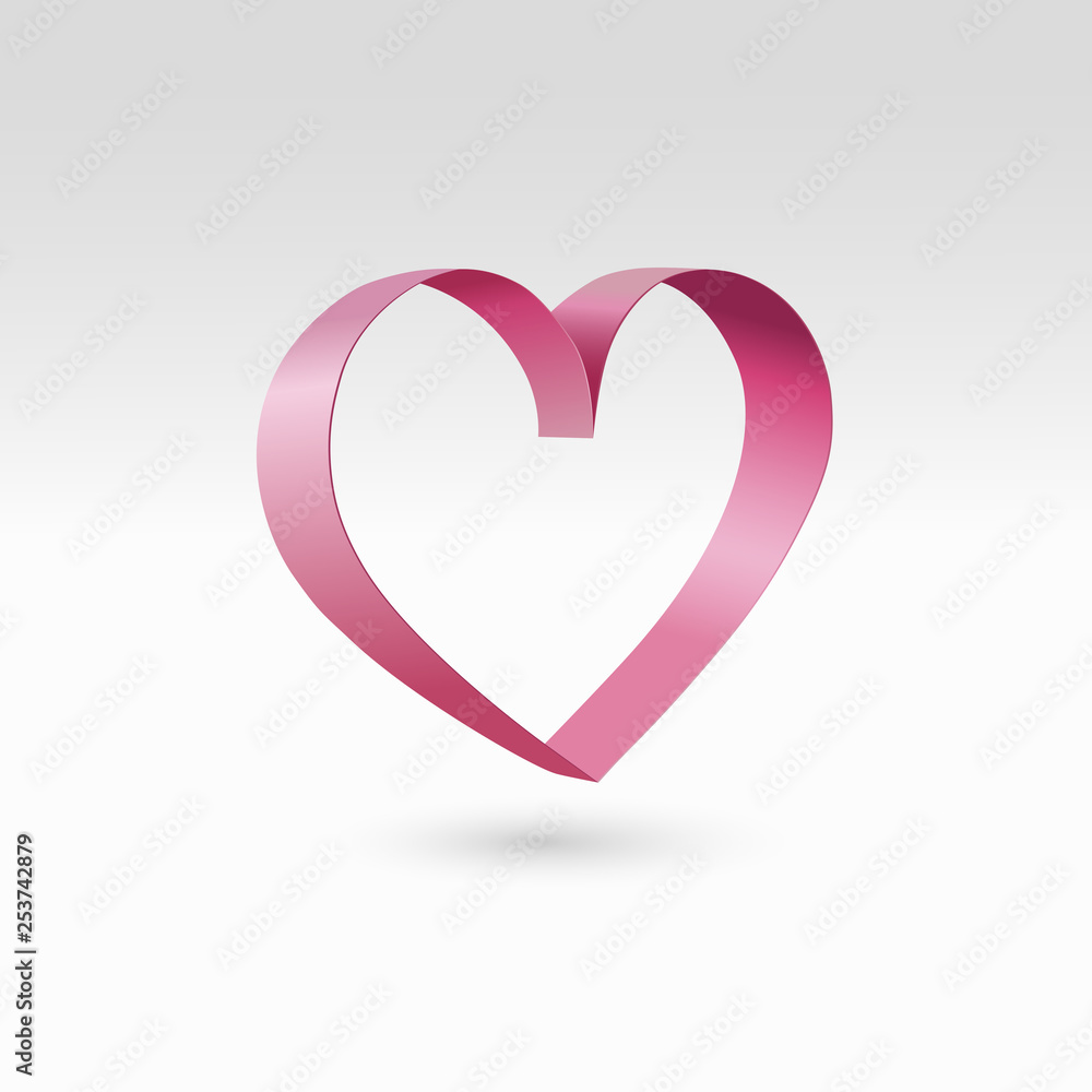 Vector paper pink heart shape on transparent background. - Illustration Vector paper pink heart shape on transparent background. - Illustration