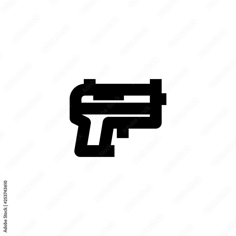 Pistol icon. Gun store sign