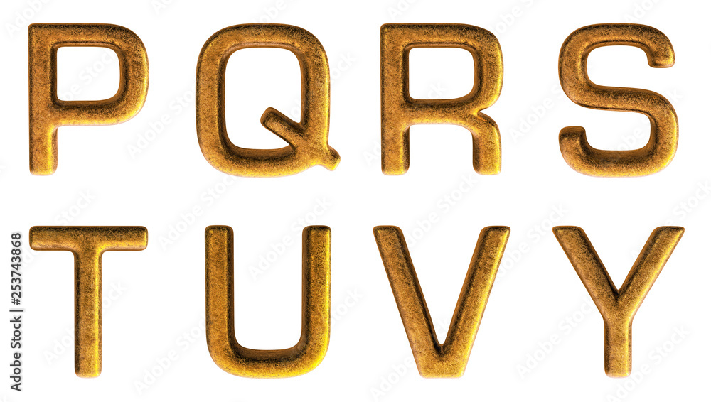 Gold Alphabet 3D Render Set Gold Alphabet 3D Render Set