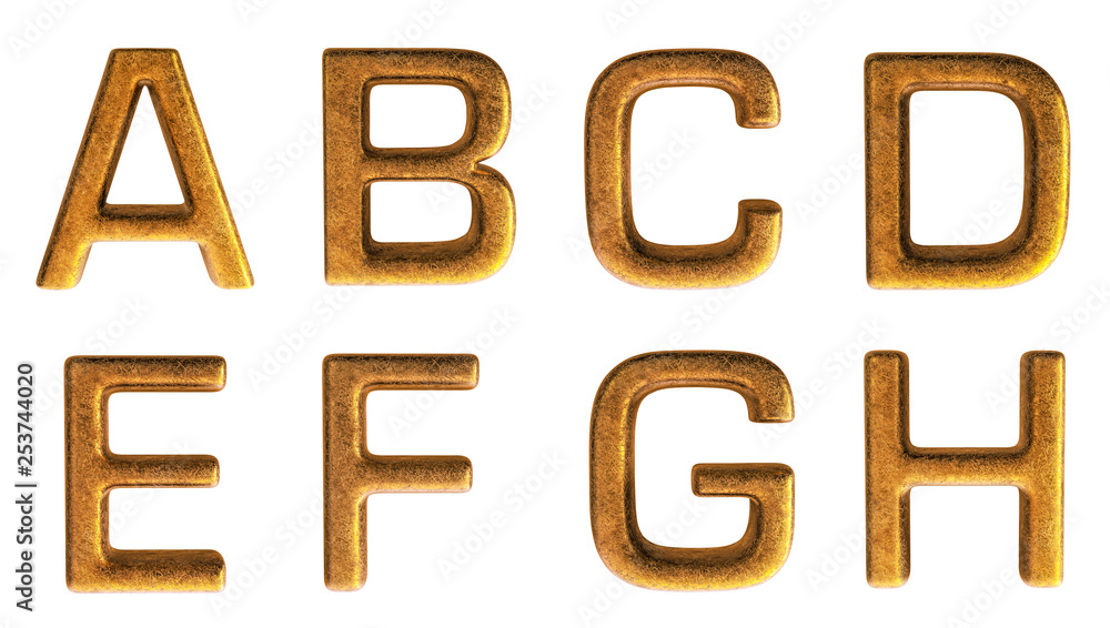Gold Alphabet 3D Render Set Gold Alphabet 3D Render Set