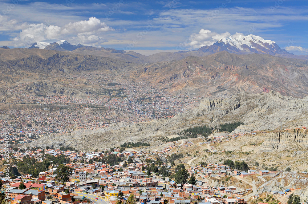 Bolivia, view of Cordillera Real from La Paz.