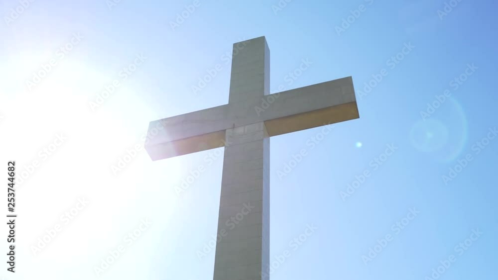 Large remembrance cross close up with sun flare Large remembrance cross close up with sun flare