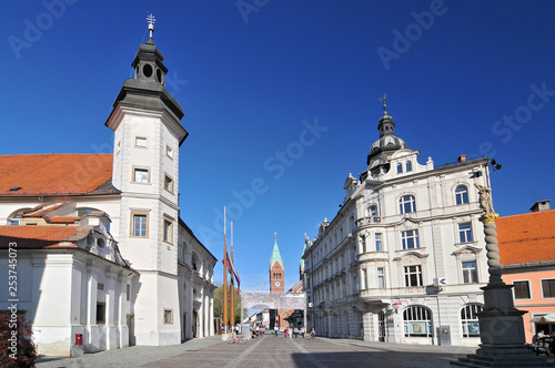 Slovenia, Maribor, Maribor Castle and Trg svobode.