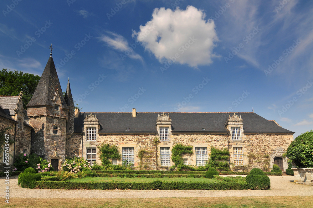 Chateau and Castle of Rochefort en Terrede Brittany in north western France.