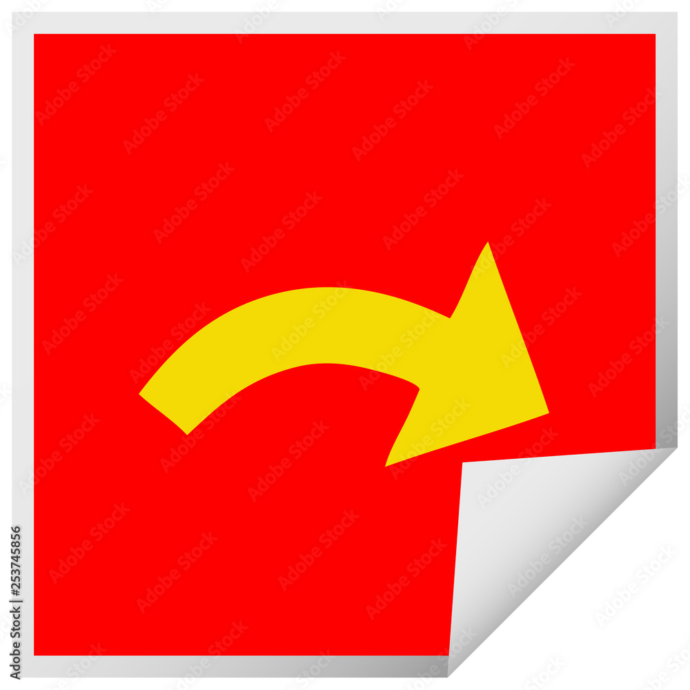 square peeling sticker cartoon pointing arrow square peeling sticker cartoon pointing arrow