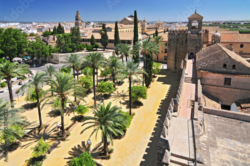 Alcazar de los Reyes Cristianos with Mezquita and Rio Guadalquivir, Cordoba province, Andalucia, Spain. photo