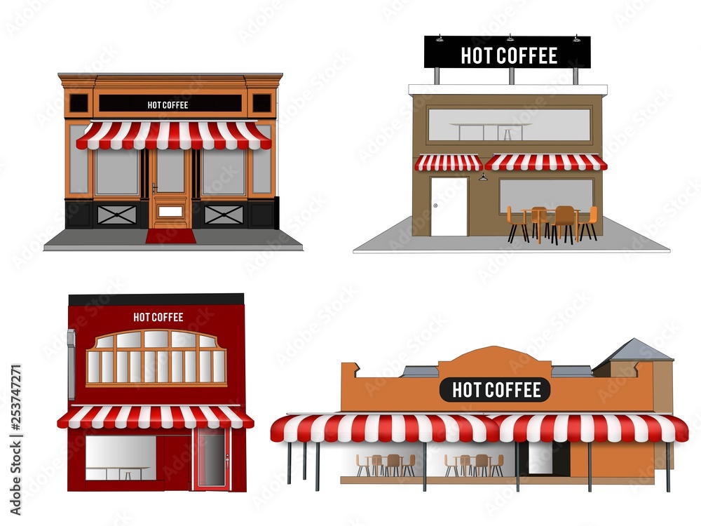 Storefront vector, coffee Storefront vector, coffee