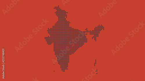 Wallpaper Mural Abstract flat colorful India map. Torontodigital.ca