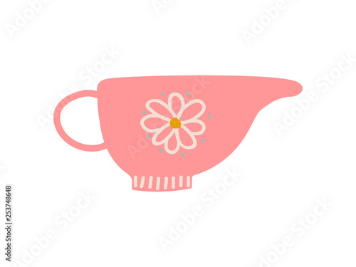 Creamer, Milk Jug, Cute Ceramic Crockery Vector Illustration