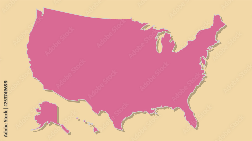 Abstract flat colorful USA map. Abstract flat colorful USA map.