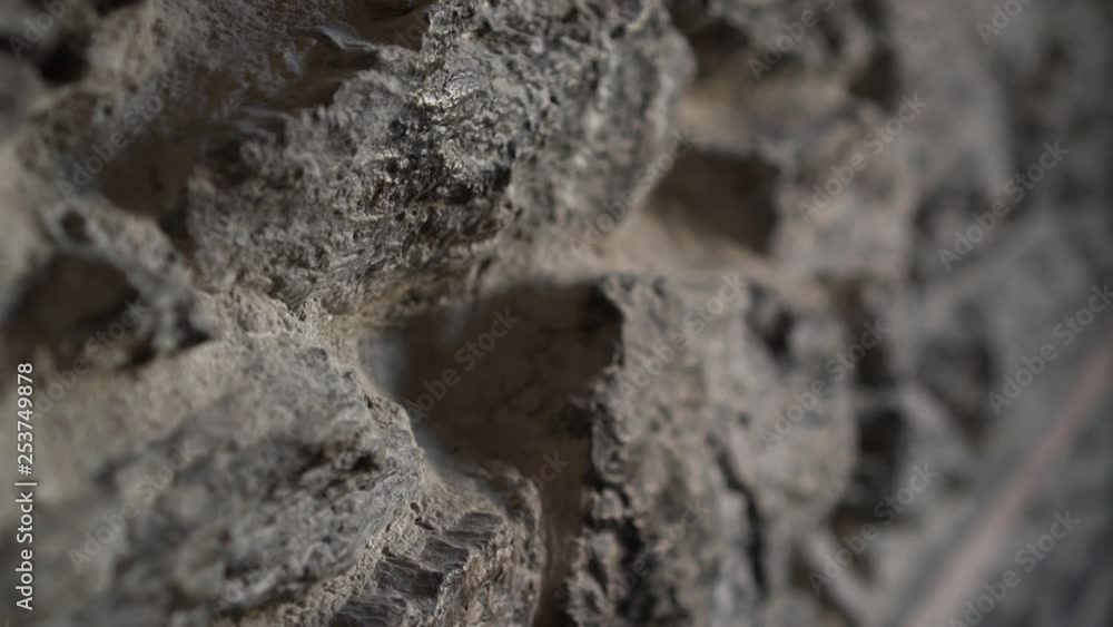 Historic New Zealand schist stone wall Historic New Zealand schist stone wall