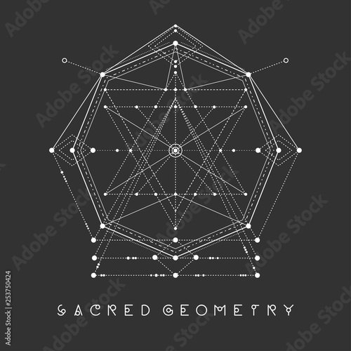 Esoteric sacred geometry vector on black background