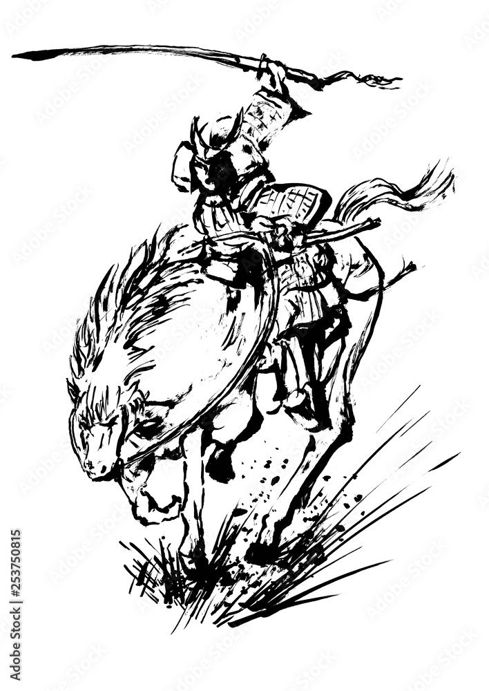 馬に乗る鎧兜装備の武士ハイコントラスト Stock イラスト Adobe Stock 馬に乗る鎧兜装備の武士ハイコントラスト Stock イラスト Adobe Stock