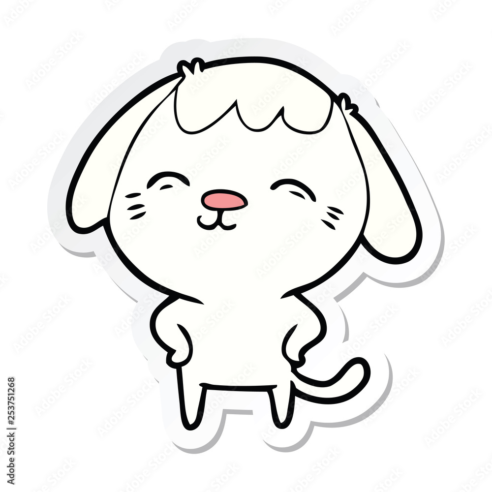 sticker of a happy cartoon dog sticker of a happy cartoon dog
