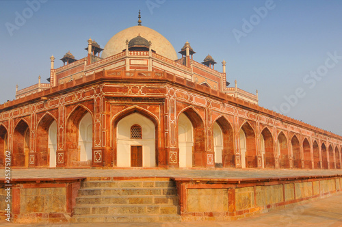 View of Humayun's Tomb one of the most famous Mughal buldings in New Delhi, India. © GISTEL