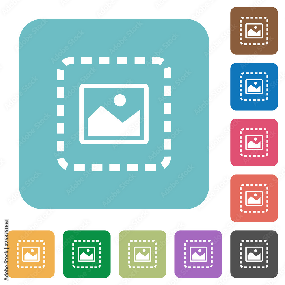 Place image rounded square flat icons Place image rounded square flat icons