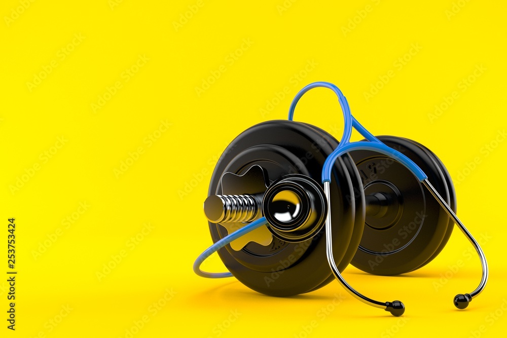Dumbbell with stethoscope