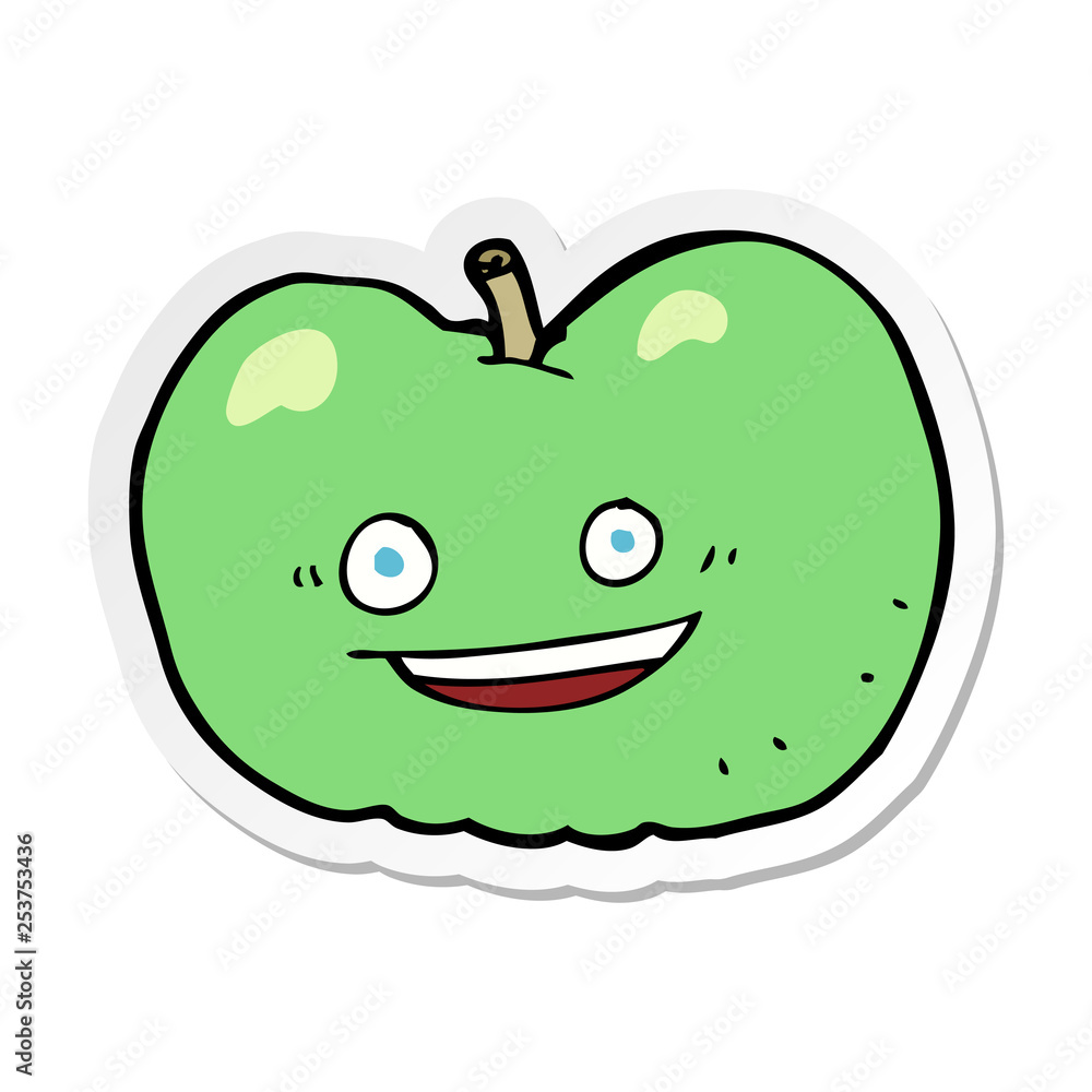 Obraz premium sticker of a cartoon apple