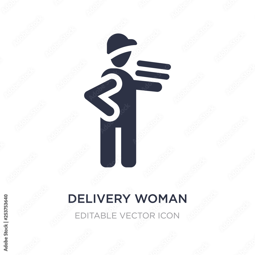 delivery woman icon on white background. Simple element illustration from People concept. delivery woman icon on white background. Simple element illustration from People concept.
