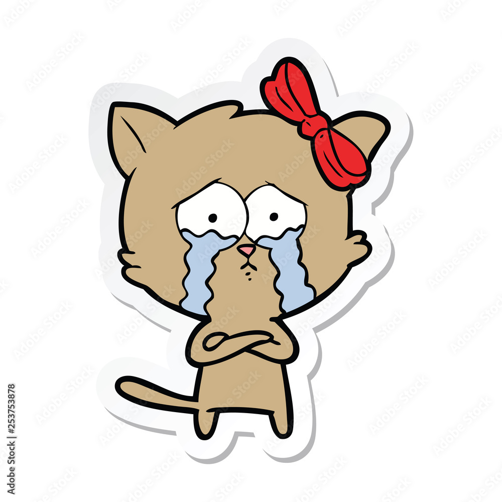 sticker of a cartoon cat sticker of a cartoon cat