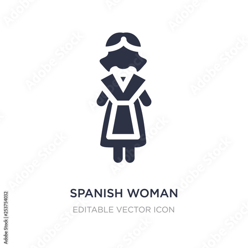spanish woman icon on white background. Simple element illustration from People concept.