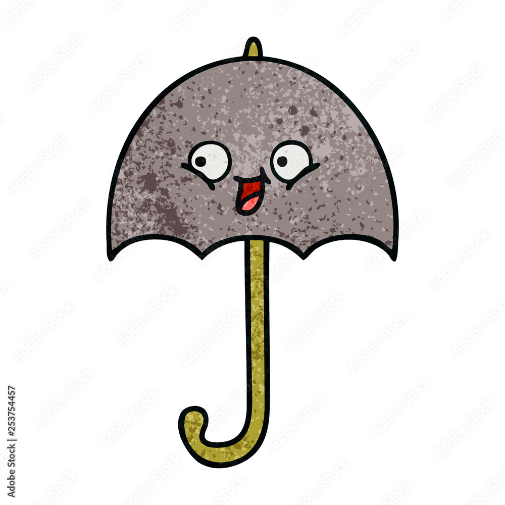 retro grunge texture cartoon umbrella retro grunge texture cartoon umbrella