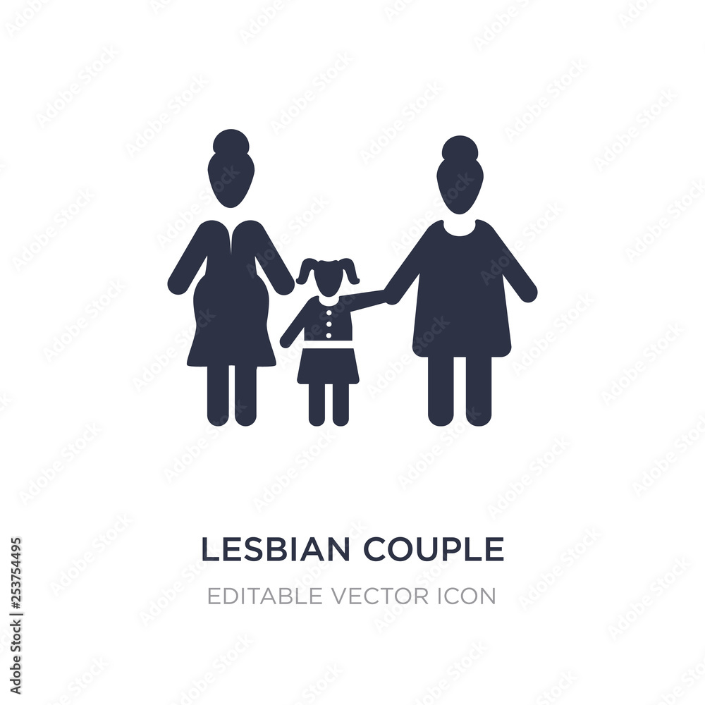 lesbian couple and son icon on white background. Simple element illustration from People concept. lesbian couple and son icon on white background. Simple element illustration from People concept.