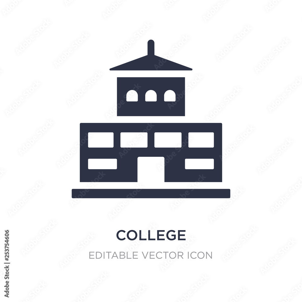 college icon on white background. Simple element illustration from Buildings concept.