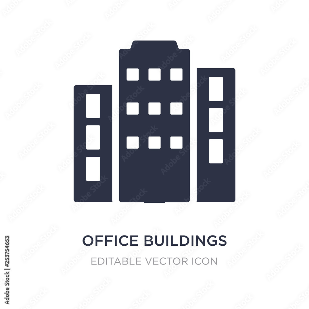 office buildings icon on white background. Simple element illustration from Buildings concept.