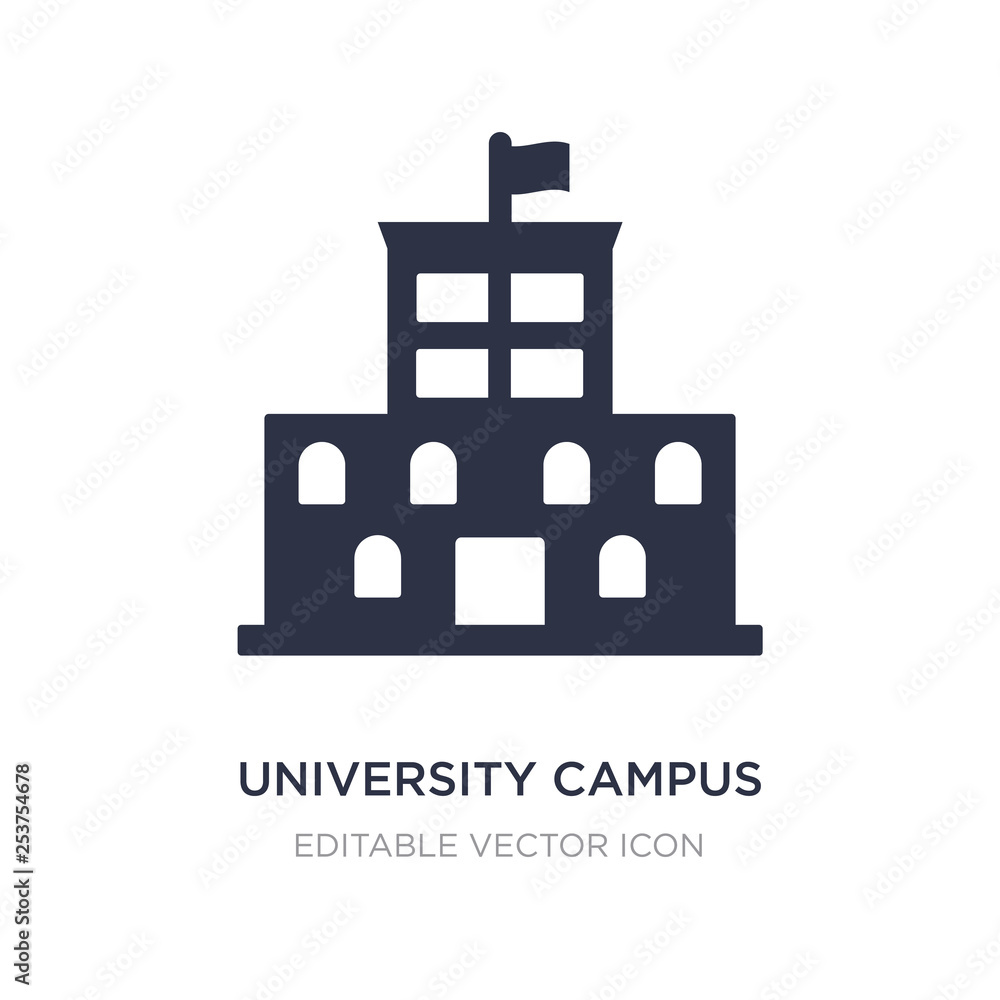 university campus icon on white background. Simple element illustration from Buildings concept.