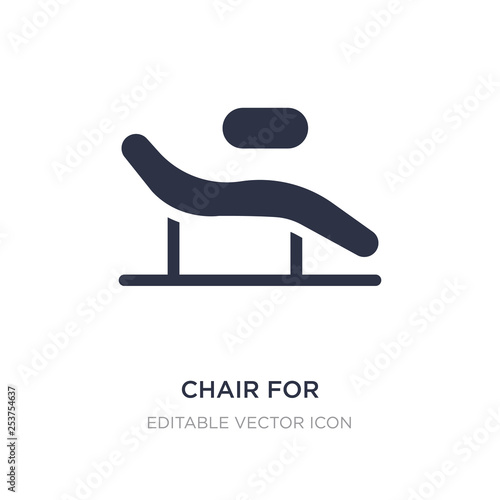 chair for treatments icon on white background. Simple element illustration from Buildings concept.