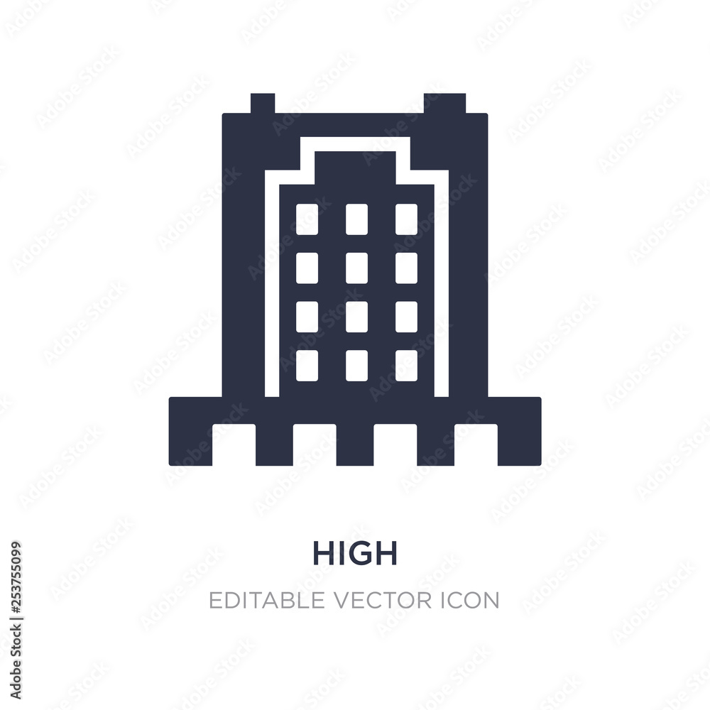 high icon on white background. Simple element illustration from Buildings concept.