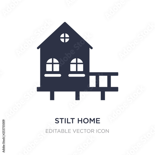 stilt home icon on white background. Simple element illustration from Buildings concept.