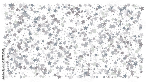 Silver stars. Confetti celebration