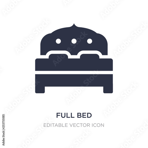 full bed icon on white background. Simple element illustration from Buildings concept.