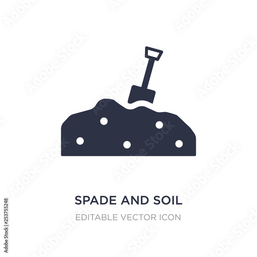 spade and soil icon on white background. Simple element illustration from Buildings concept.