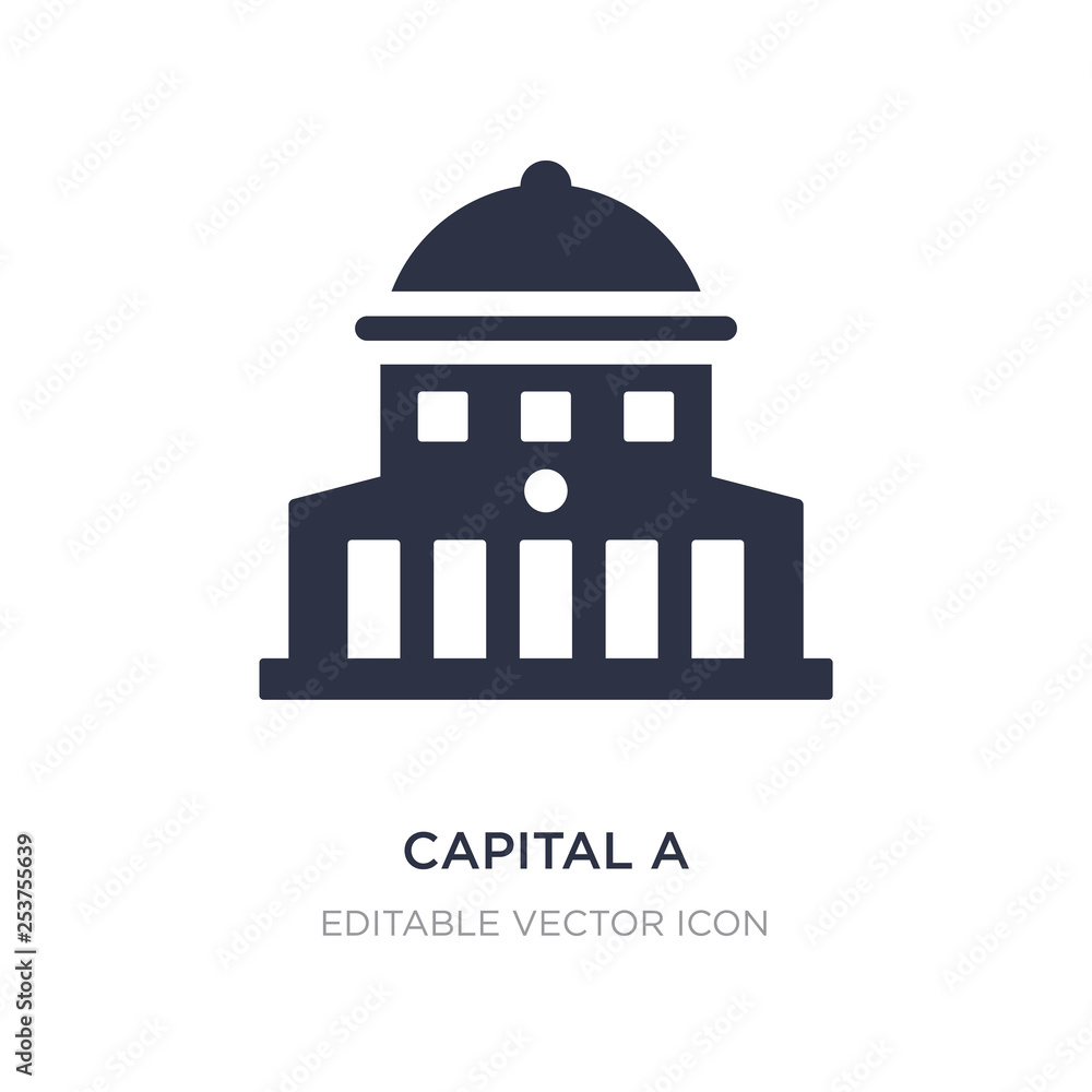 capital a icon on white background. Simple element illustration from Buildings concept.