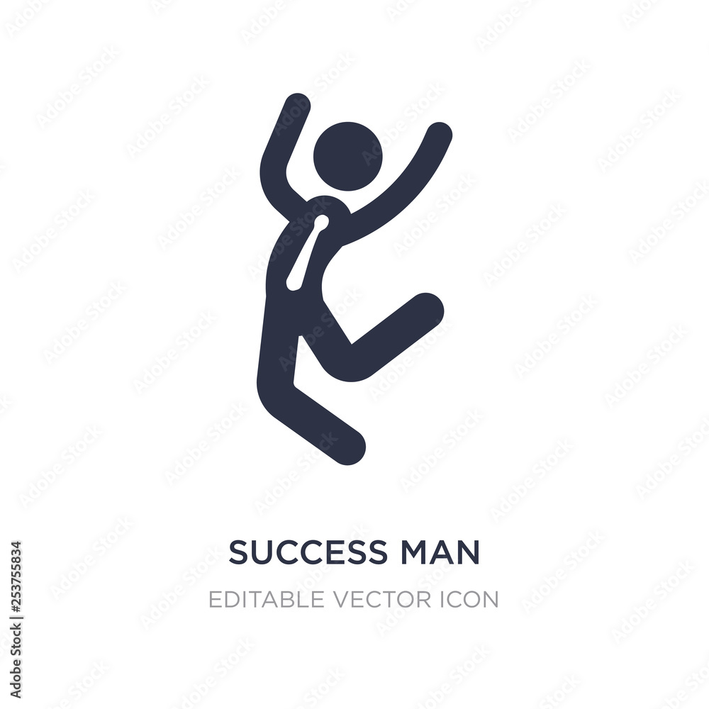 success man icon on white background. Simple element illustration from Business concept. success man icon on white background. Simple element illustration from Business concept.
