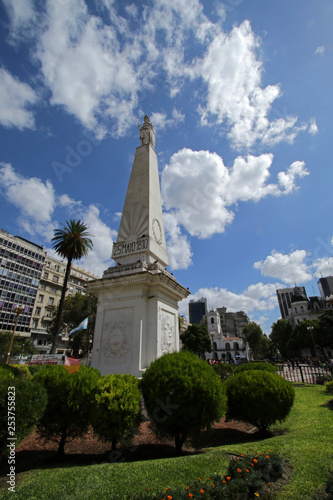 Piramide de Mayo Obelisk Needle in Plaza de Mayo, Buenos Aires, Argentina