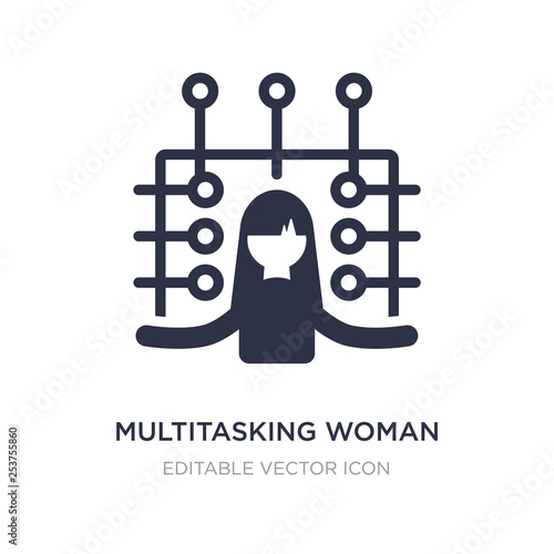 multitasking woman icon on white background. Simple element illustration from Business concept.