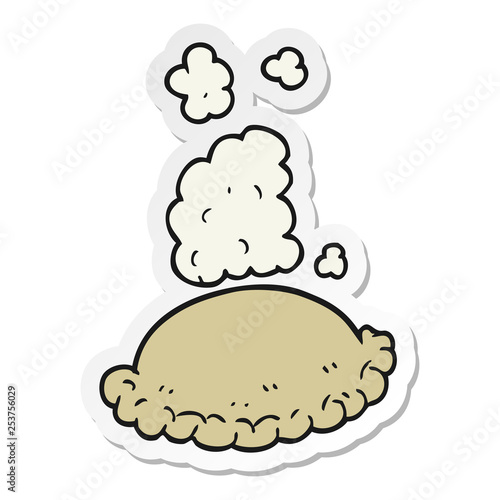 sticker of a cartoon baked pasty