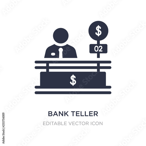 bank teller icon on white background. Simple element illustration from Business concept.