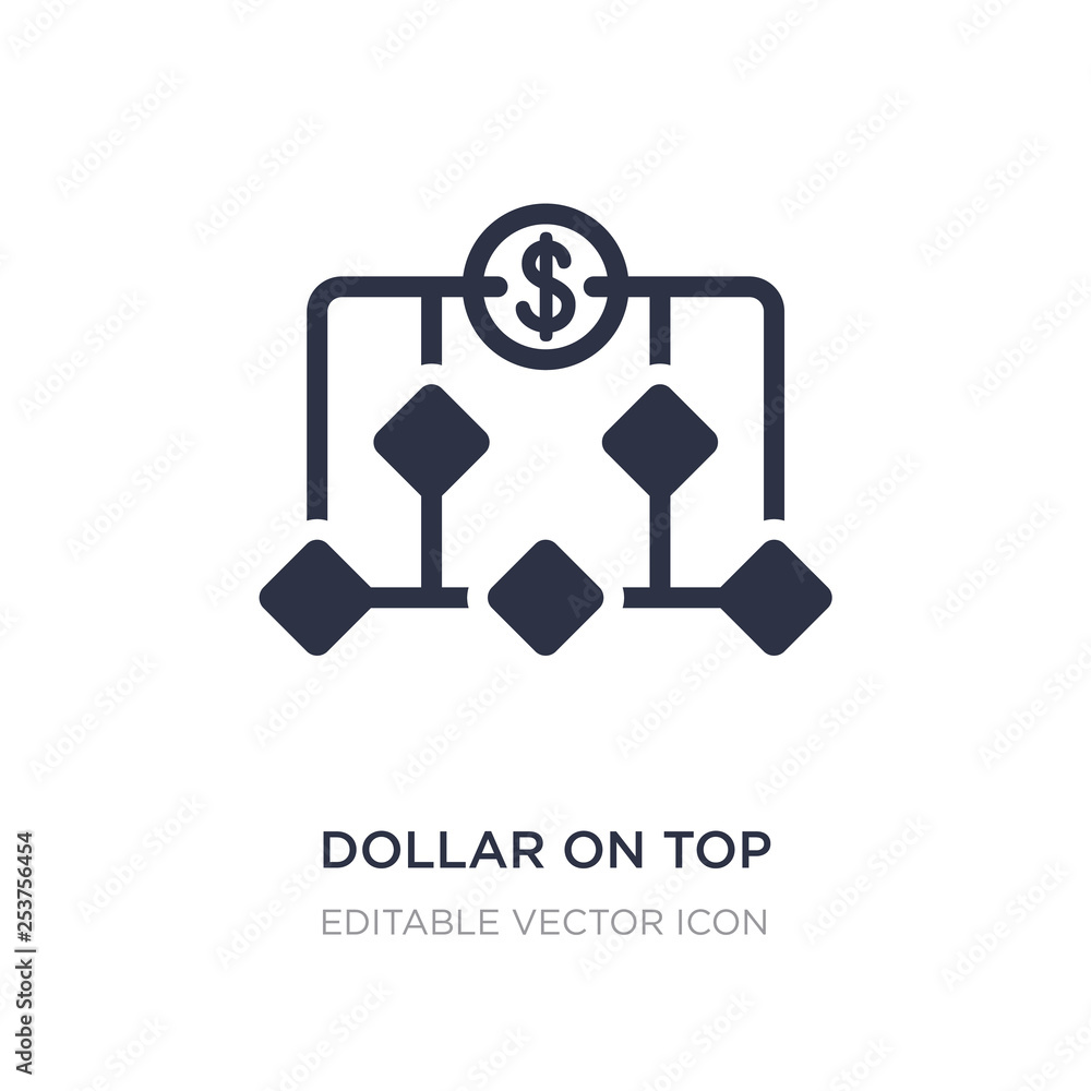 dollar on top of financial hierarchy icon on white background. Simple element illustration from Business concept. dollar on top of financial hierarchy icon on white background. Simple element illustration from Business concept.