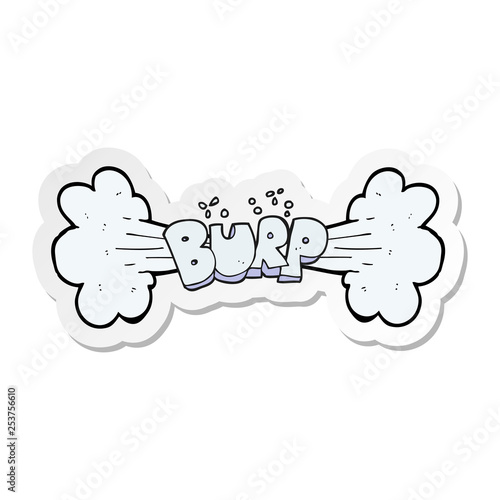 sticker of a cartoon burp