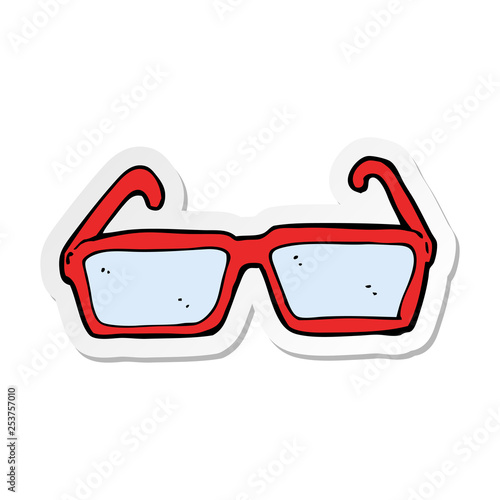sticker of a cartoon spectacles
