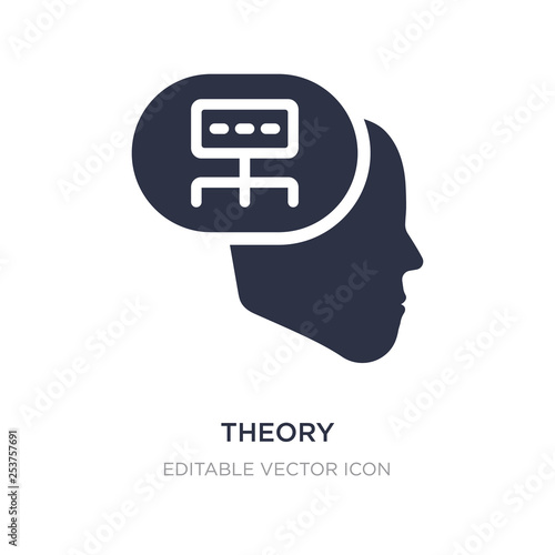 theory icon on white background. Simple element illustration from Communications concept.