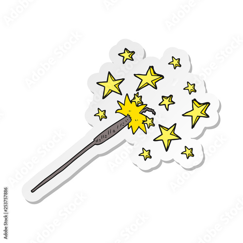 sticker of a cartoon sparkler