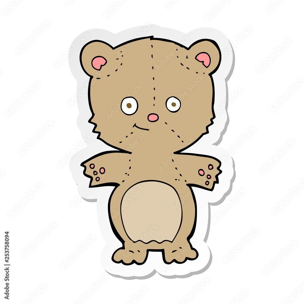 sticker of a cartoon teddy bear sticker of a cartoon teddy bear