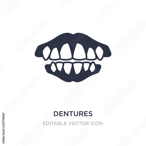 dentures icon on white background. Simple element illustration from Dentist concept.